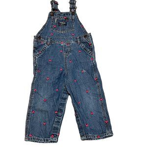 Osh Kosh pink heart denim overalls 24 months